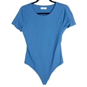 Aritzia Sz L Babaton Contour Tee Crewneck Flagstone Blue Short Sleeve Thong